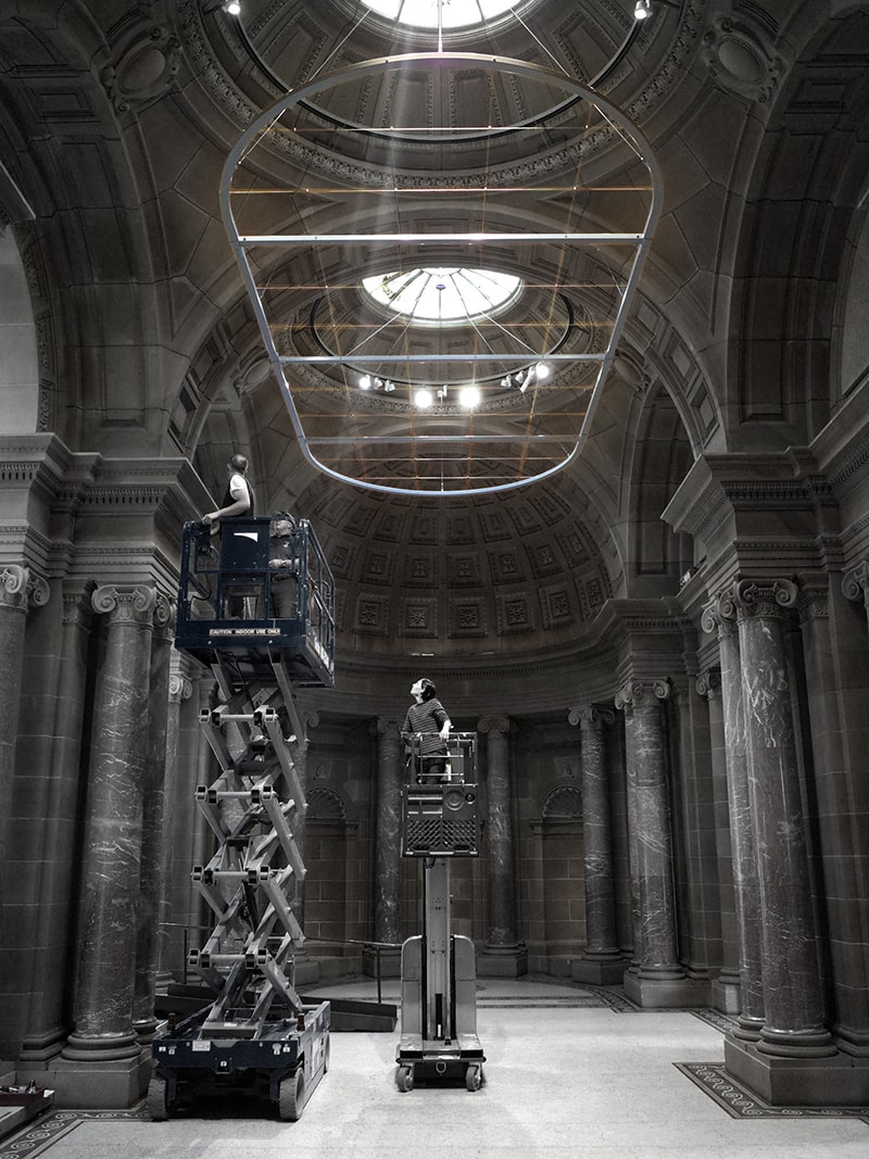 AGNSW hanging artwork support structure